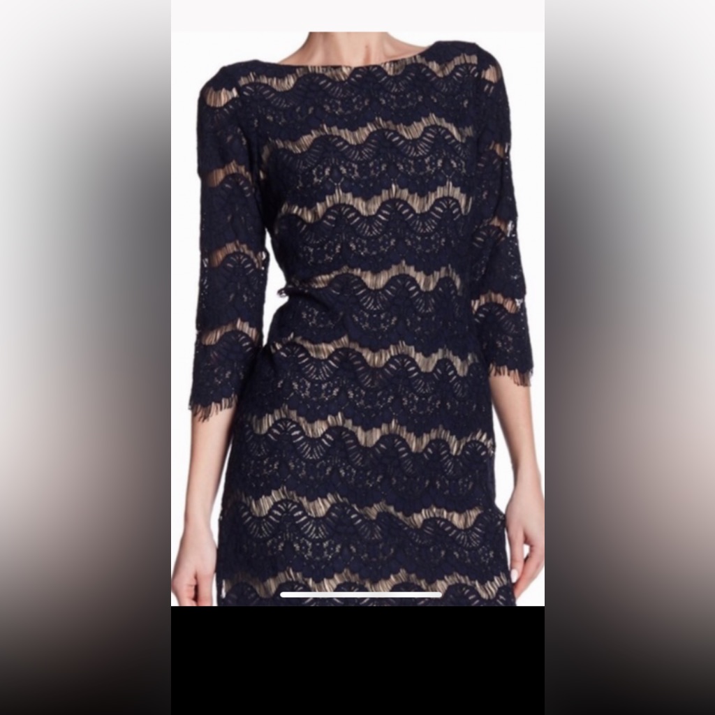 #0/53 Eliza J Women’s Cocktail Black Mini Lace Dress, Size 12